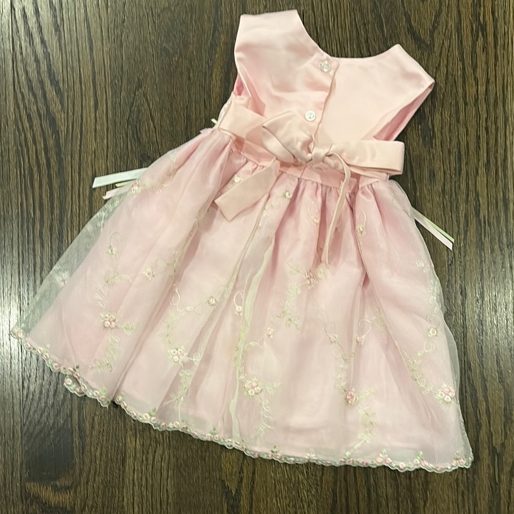 Pink Sleeveless Dress with Floral Embroidery size 2T - Picture 6 of 7